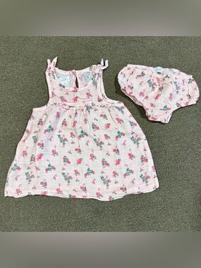 Mud Pie Pink Floral Sundress with Matching Bloomers NWOT